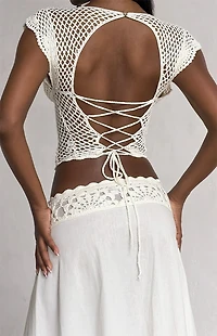 Tiger Mist Sasha Scalloped Crochet Top