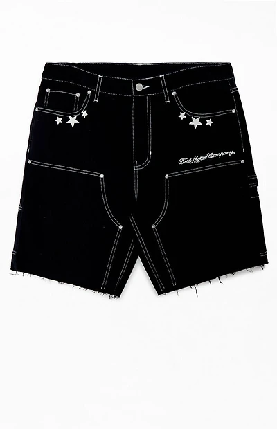 FORD Star Knee Panels Baggy Denim Shorts