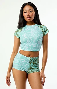 Roxy Printed High Waisted Swim Shorts