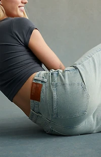 RARE DNM EDIT Light Indigo High Waisted Baggy Jeans