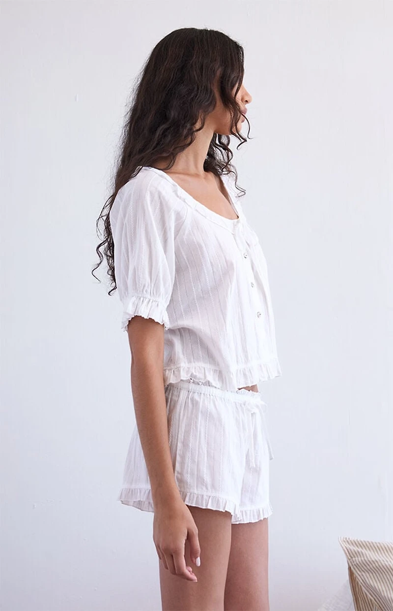 PS GOODNIGHT Ruffle Short Sleeve Pajama Top