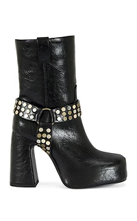 AZALEA WANG Women's Dyzma Black Platform Booties