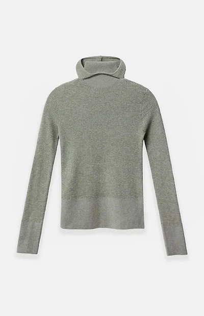 Fear of God ESSENTIALS Women’s Concrete Heather Waffle Knit Tight Hooded Sweater