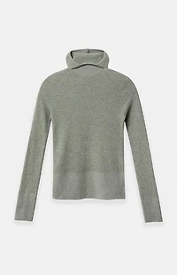Fear of God ESSENTIALS Women’s Concrete Heather Waffle Knit Tight Hooded Sweater