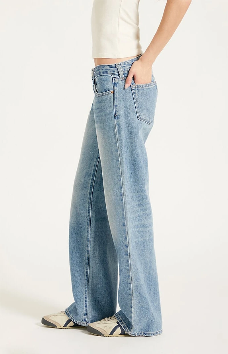 Pacsun Zoe Low Rise Girlfriend Jeans Medium Blue Wash