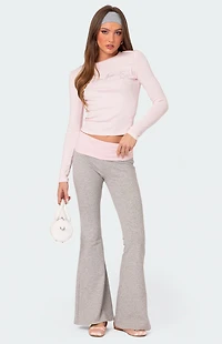 Edikted Molly Contrast Flared Leggings