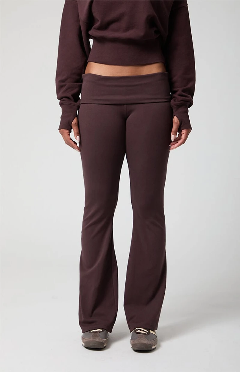 PAC 1980 DRIFT Active Fold-Over Waistband Flare Yoga Pants