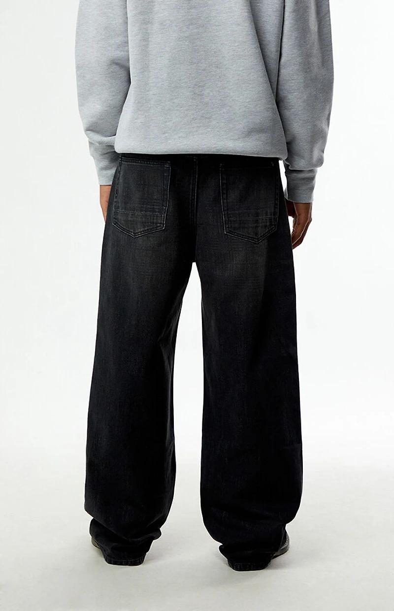 Pacsun Blake Extreme Baggy Jeans Plaid Washed Dark Gray