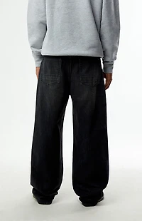 Pacsun Blake Extreme Baggy Jeans Plaid Washed Dark Gray