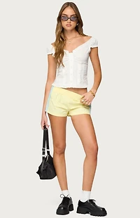 Edikted Arlow Ruffle Button Up Top