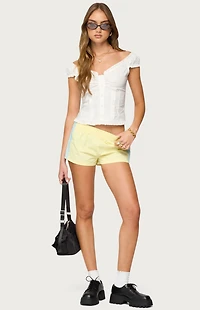 Edikted Arlow Ruffle Button Up Top