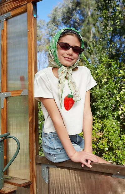 Pacsun Kids Strawberry Embellished Skimmer T-Shirt