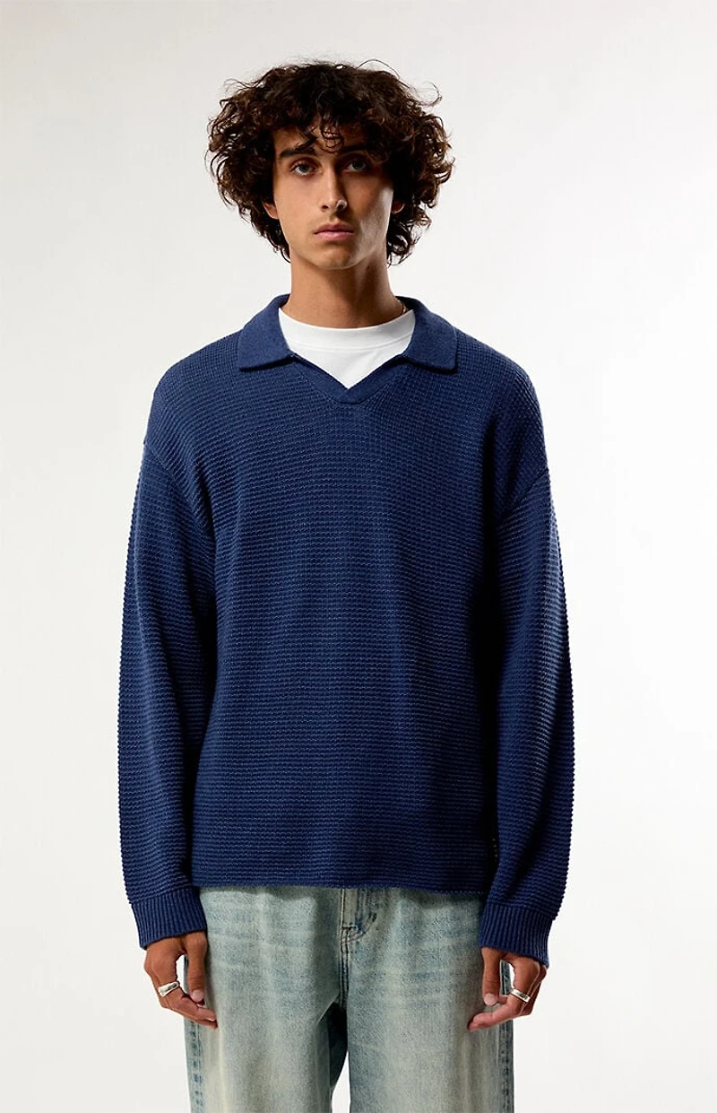 Pacsun Navy Vaughn Polo Sweater