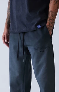 A.R.C. Black Washed Heavyweight Fleece Baggy Sweatpants