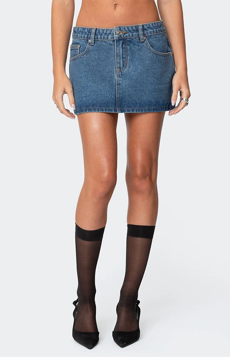 Edikted Chiara Denim Micro Skirt
