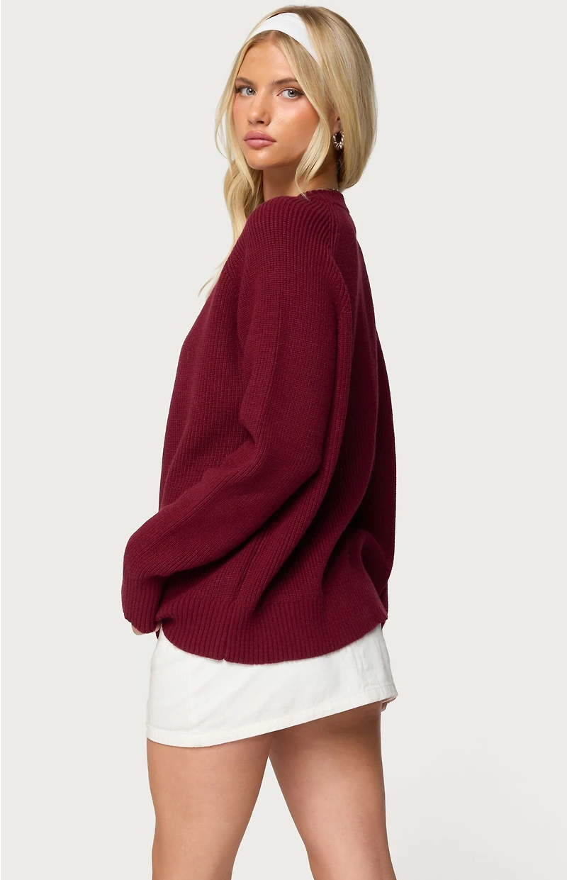 Edikted Lavonne Oversized Knit Raglan Sweater