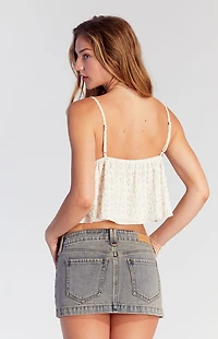 Pacsun Piper Indigo Rose Low Rise Denim Micro Skirt