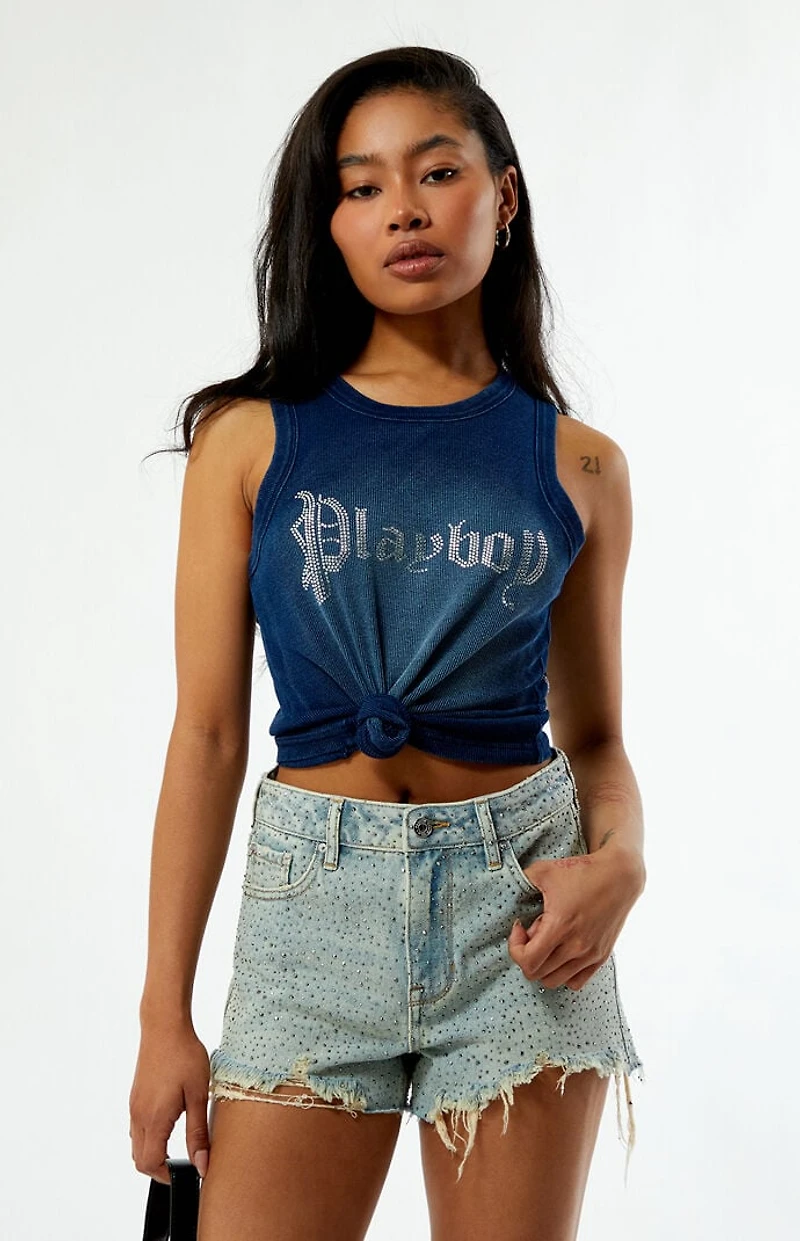 Playboy By PacSun Rhinestone Tank Top