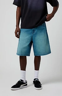 Pacsun Blue Tinted Extreme Baggy Denim Shorts
