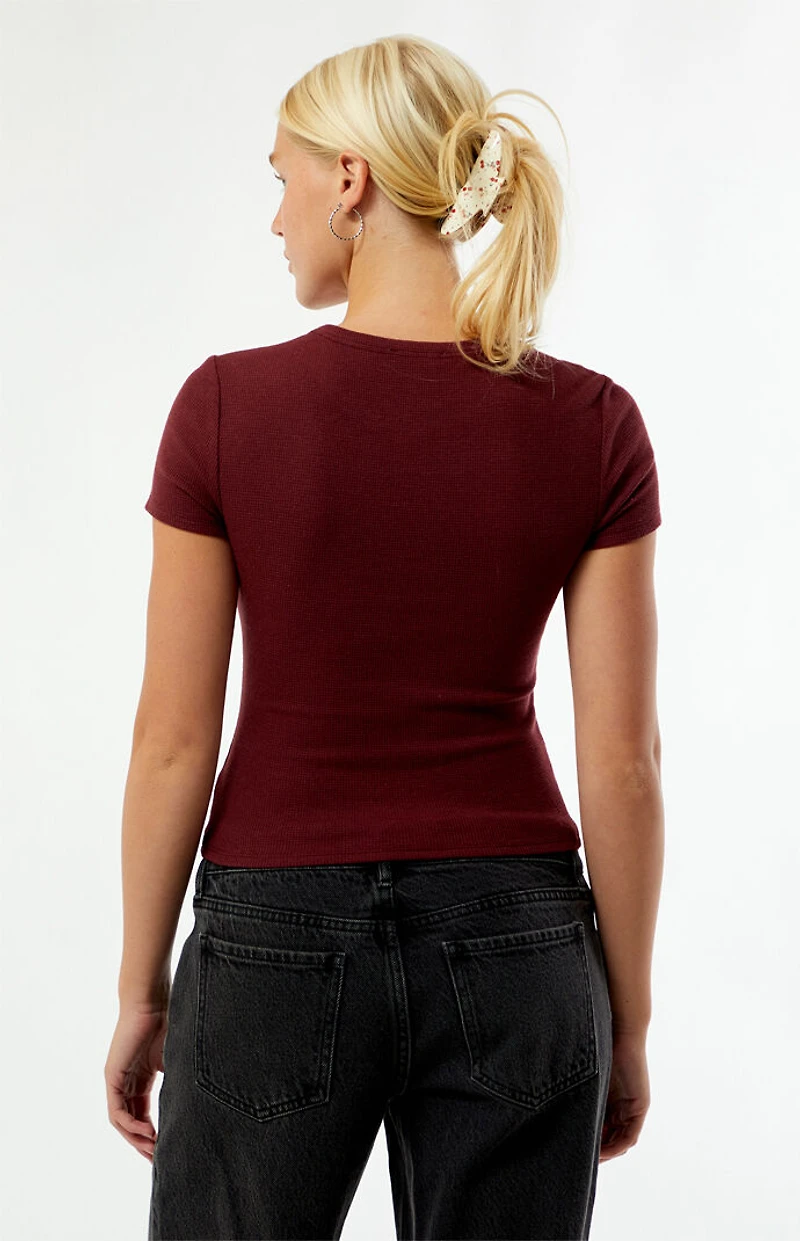 Your Favorite Marci Waffle Knit Crew Neck T-Shirt