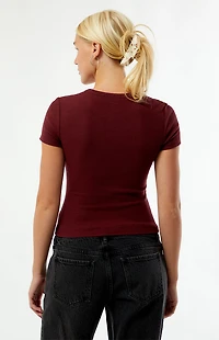 Your Favorite Marci Waffle Knit Crew Neck T-Shirt