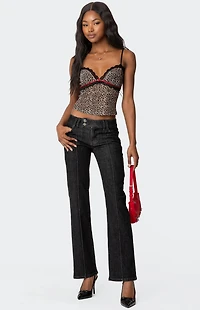 Edikted Lacey Leopard Mesh Tank Top