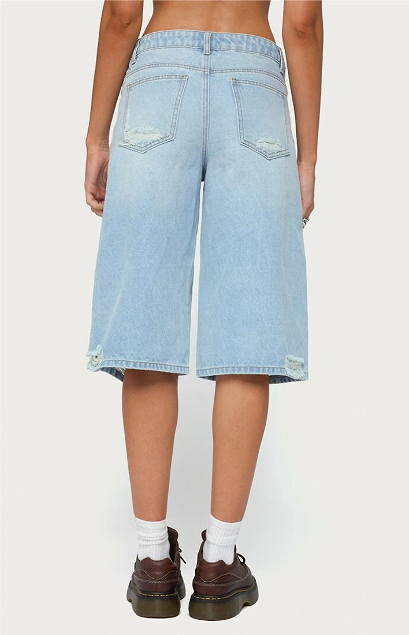 Edikted Distressed Low Rise Boyfriend Bermuda Shorts