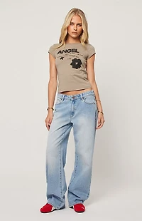 ABRAND 99 Kaia Worn Low Rise Baggy Jeans