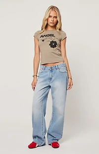 ABRAND 99 Kaia Worn Low Rise Baggy Jeans
