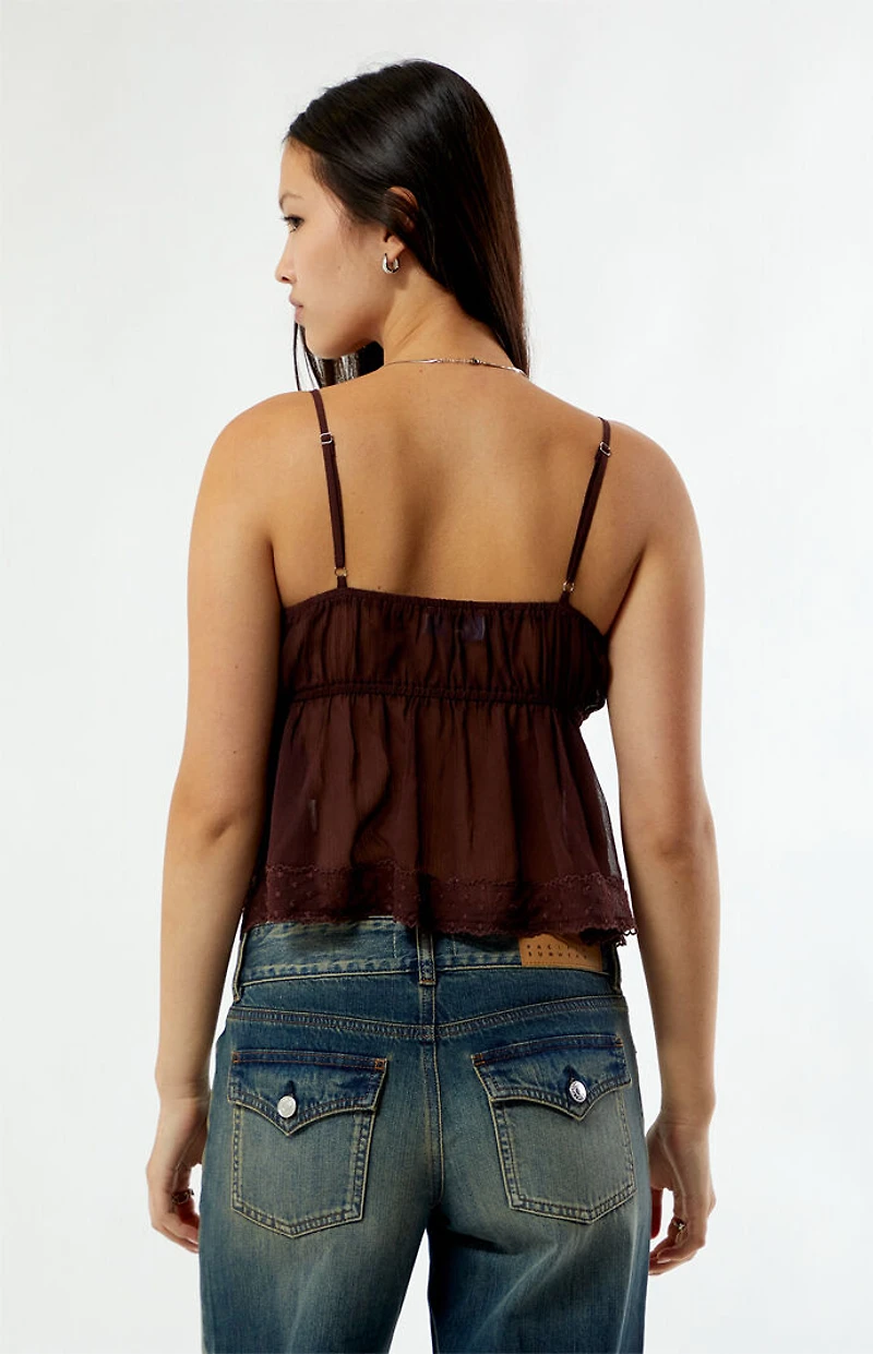 Your Favorite Birdie Chiffon Tie Front Top