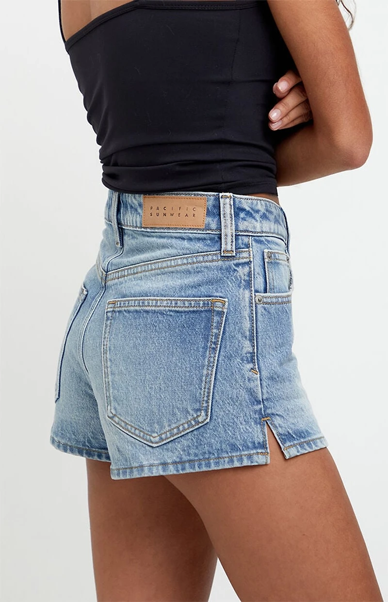 Pacsun Ivy High Waisted Festival Jean Shorts Medium Blue