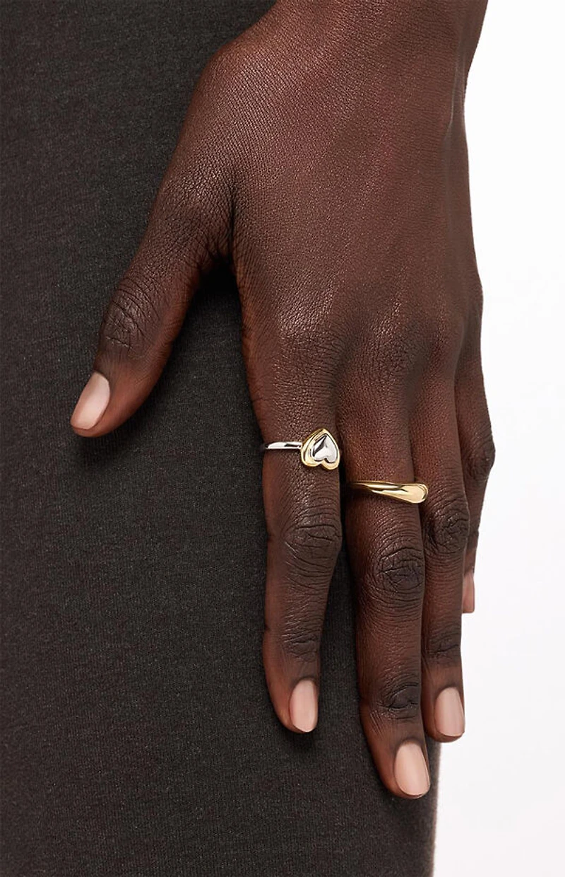 Ana Luisa Camelia Heart Ring