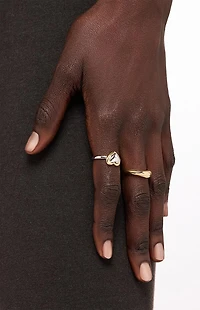 Ana Luisa Camelia Heart Ring