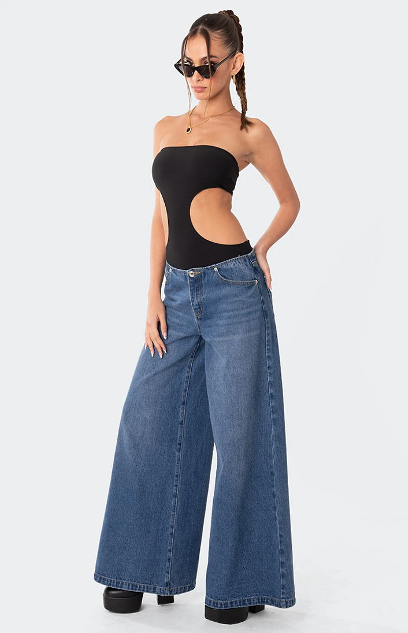 Edikted Vivie Ribbed Cut Out Bodysuit