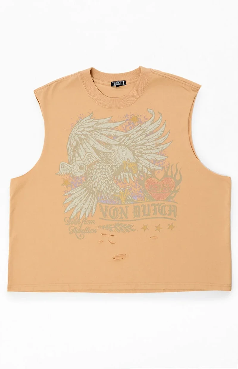 Von Dutch Eagle Cut Off Muscle T-Shirt