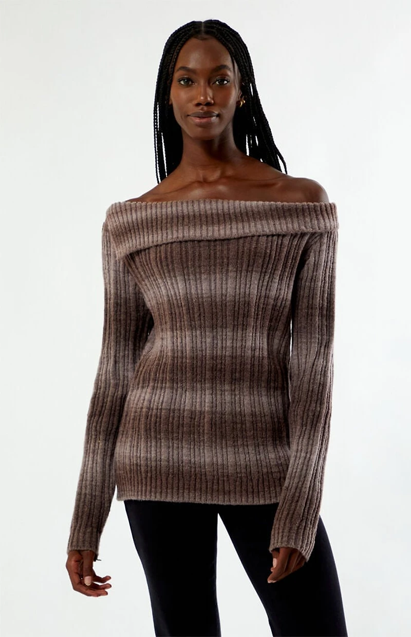 Daisy Street Space Dye Asymmetrical Sweater