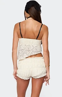 Edikted Este Asymmetric Textured Lace Top