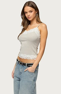Edikted Vieve Contrast Lacey Tank Top