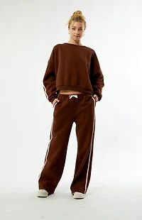 Rhythm Brown Contrast Crew Neck Sweatshirt