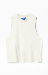 A.R.C. Off White Vintage Wash Cut Muscle T-Shirt