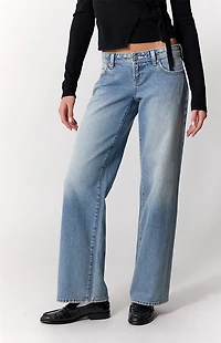 Pacsun Sammy Ultimate Low Rise Straight Leg Jeans Light Blue