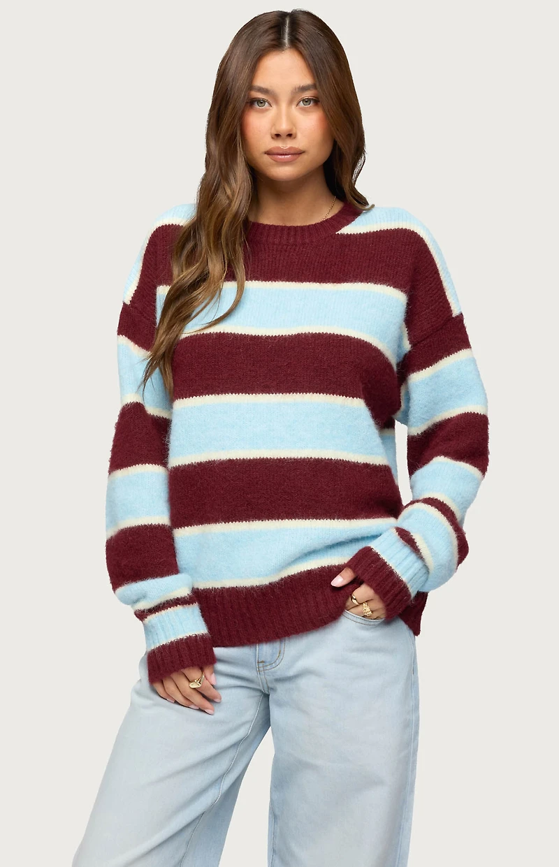 Edikted Conrad Striped Knit Sweater