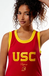 Mitchell & Ness NCAA USC Mesh Cropped Tank Top