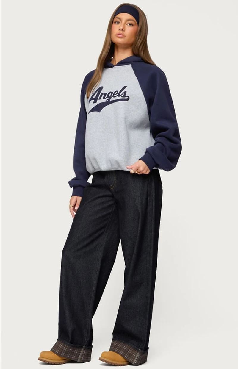 Edikted Angels Raglan Oversized Hoodie