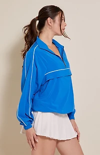 PAC 1980 Active Blue Half Zip Windbreaker Track Jacket