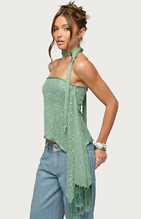 Edikted Two Piece Knit Scarf Top