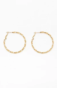 Pacsun Gold Stainless Steel Twisted Hoop Earrings