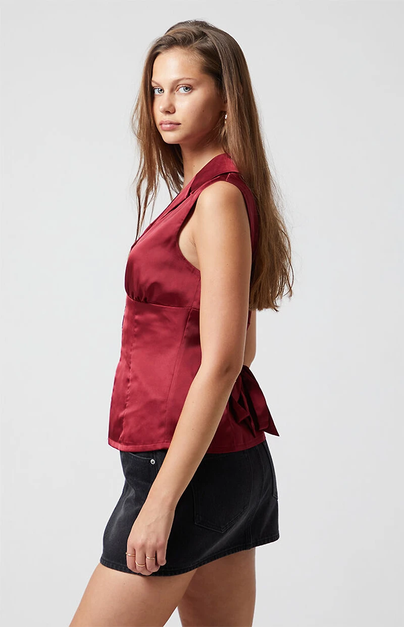 Beverly and Beck Satin Hook-And-Eye Vest