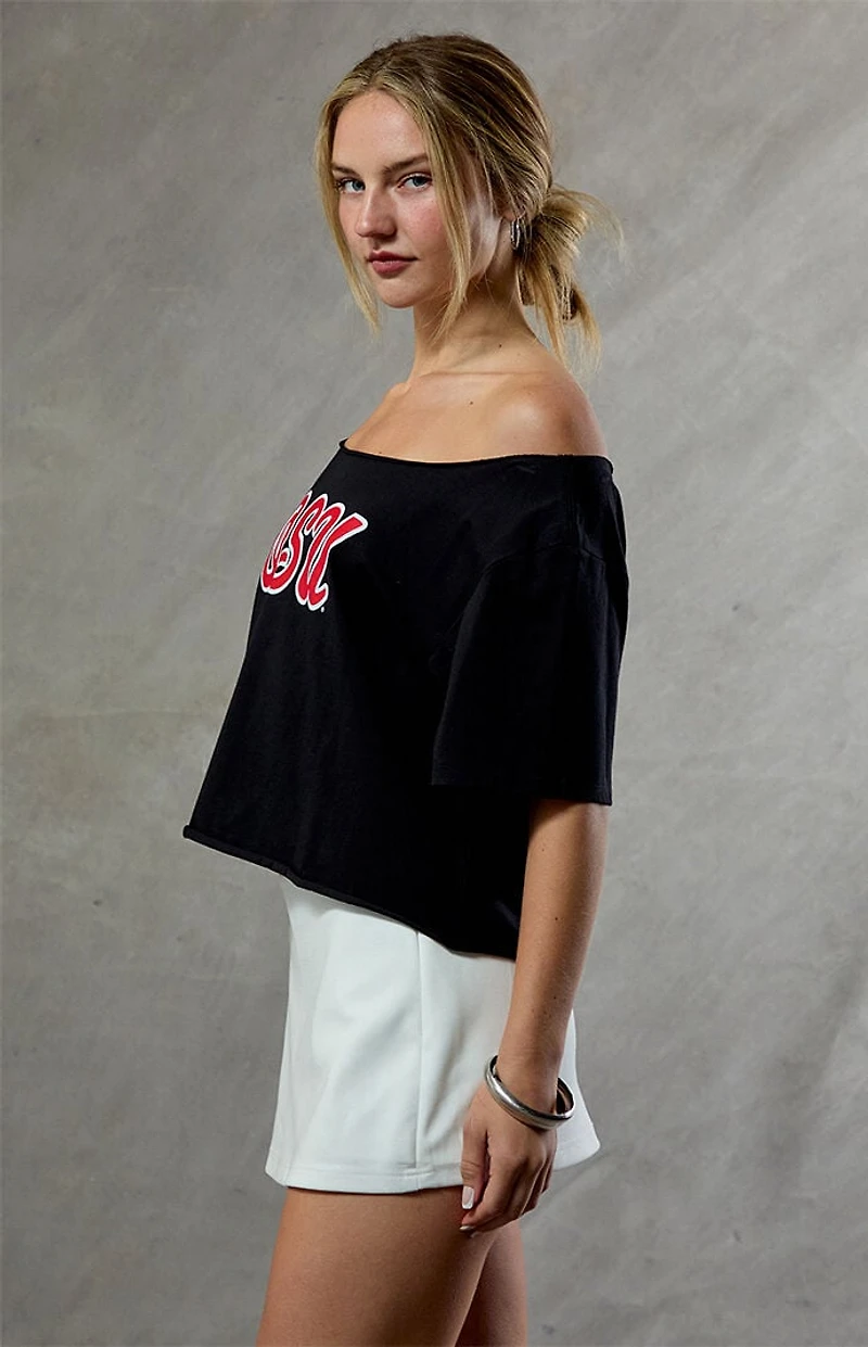 WILD COLLECTIVE Ohio State Off-The-Shoulder Oversized T-Shirt
