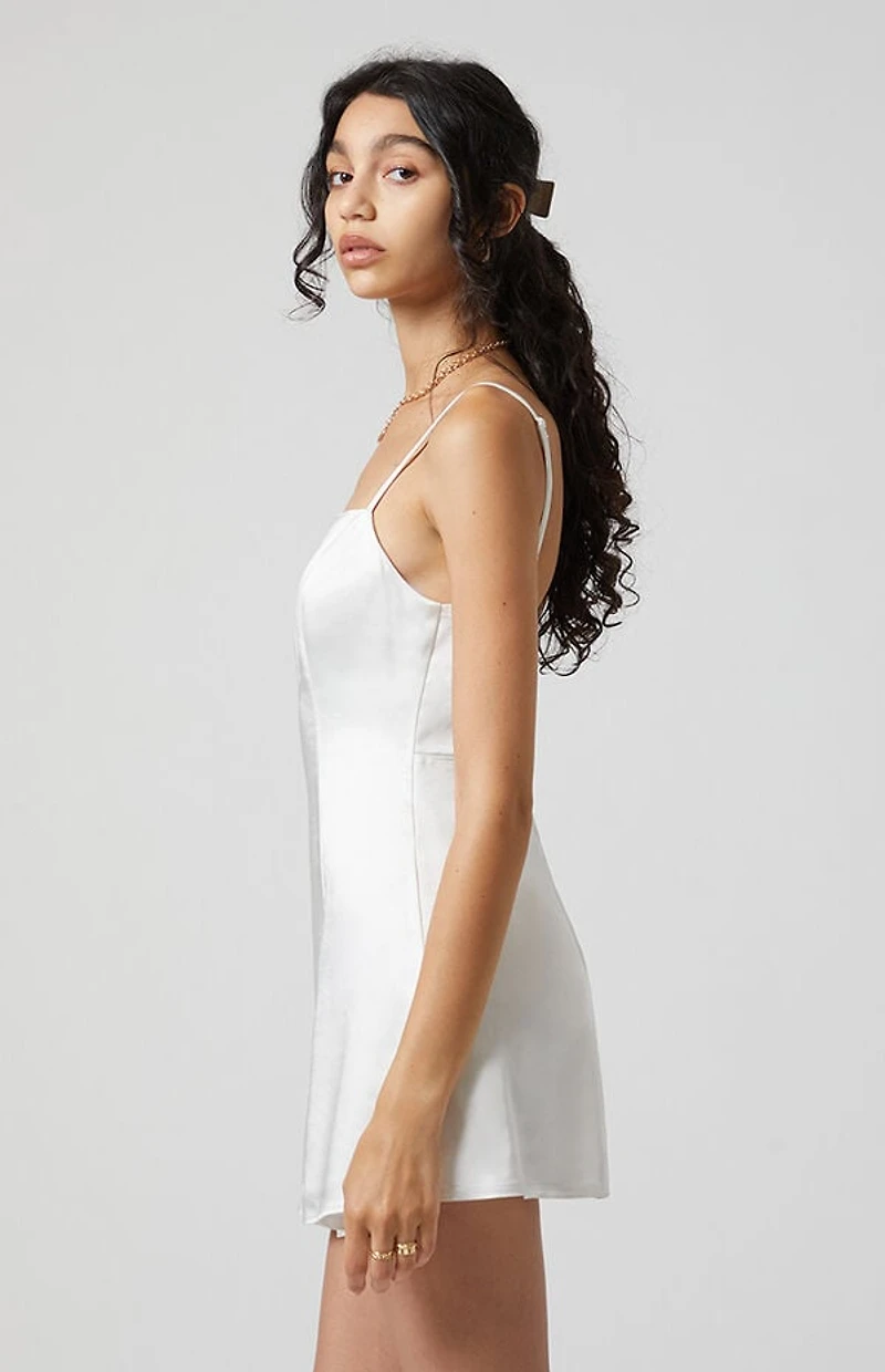 Beverly and Beck Satin Square Neck Mini Dress